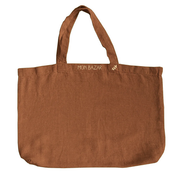 Cabas adulte en lin terracotta